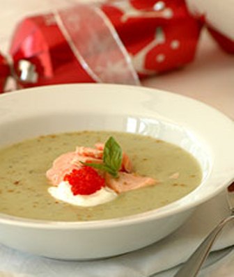 Cucumber Soup with Smoked Salmon